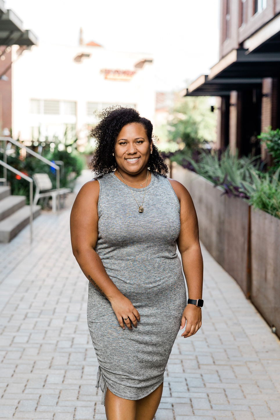 Portrait of Plus Size Young Woman Outdoors